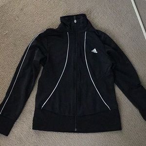 Black, adidas zip up jacket